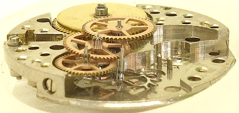 Seitenansicht des Räderwerks Mido 607P: Seitenansicht des Räderwerks