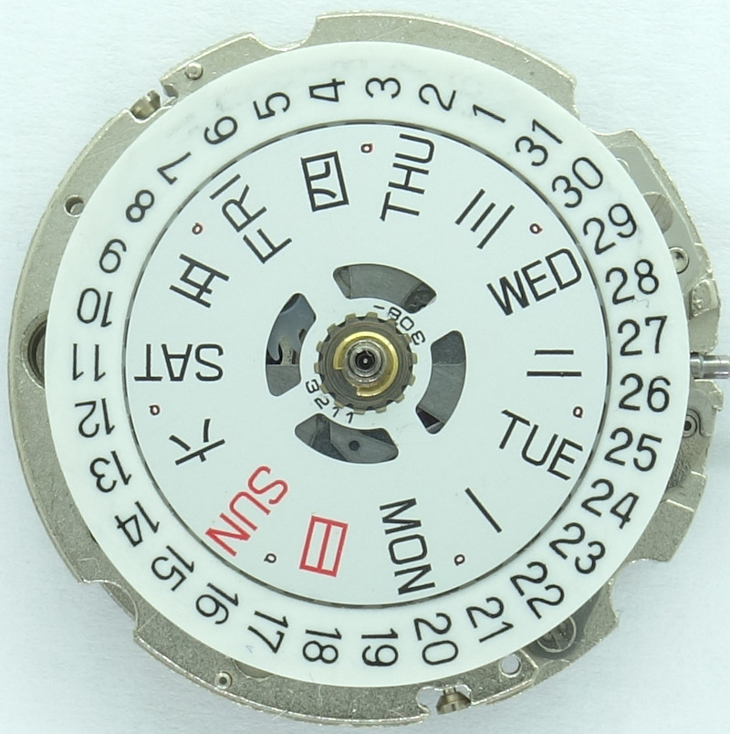 Zifferblattseite Miyota-Ausführung mit Krone auf 4 Uhr Citizen 8203A: Zifferblattseite Miyota-Ausführung mit Krone auf 4 Uhr