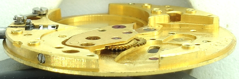 Seitenansicht des Minuten-Räderwerks Poljot 2209: Seitenansicht des Minuten-Räderwerks