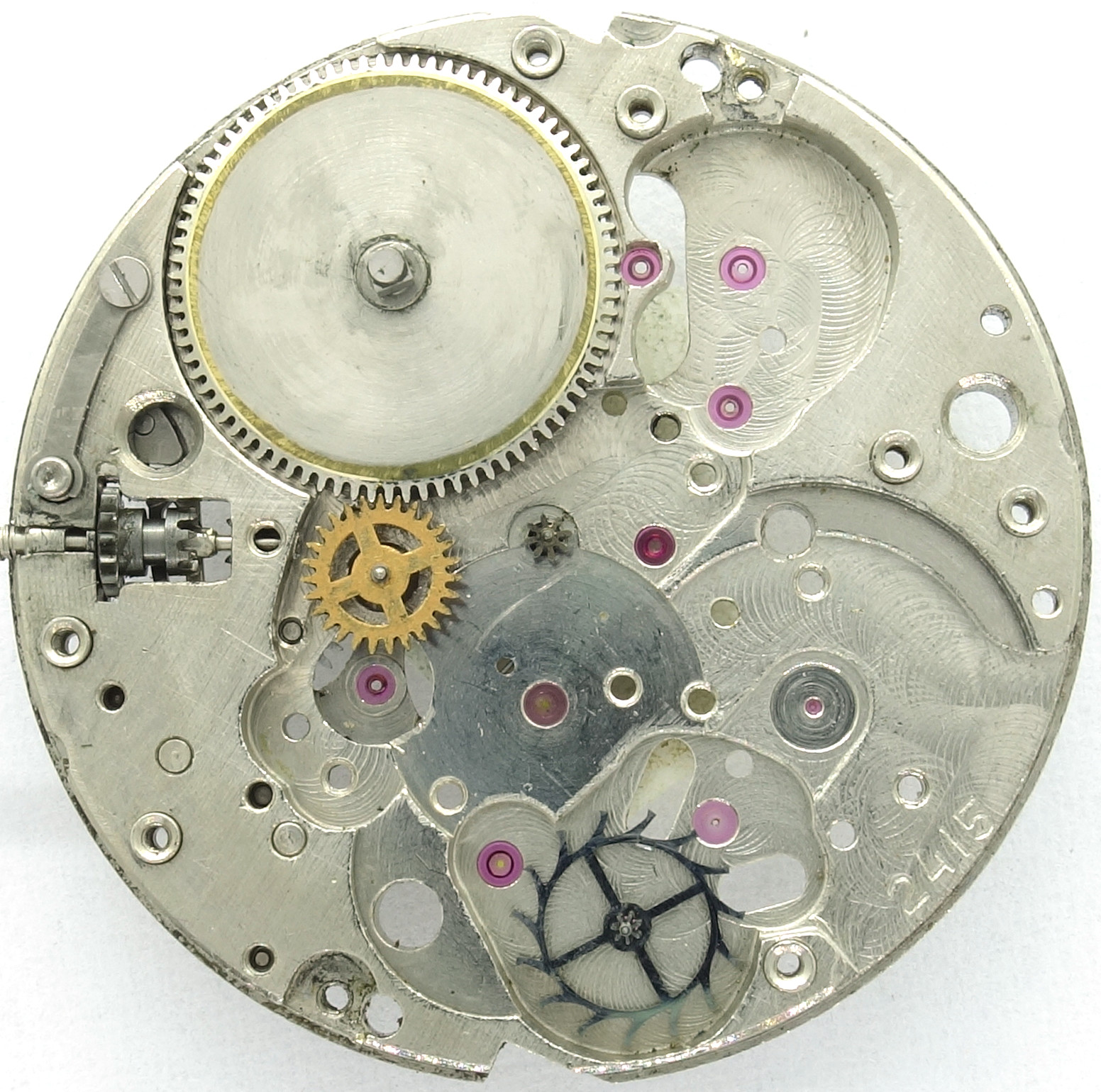 Grundplatine mit Übertragungsrad Poljot 2415: Grundplatine mit Übertragungsrad