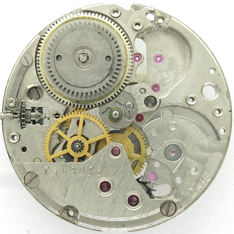 Werk mit Räderwerksbrücke Poljot 2415: Werk mit Räderwerksbrücke