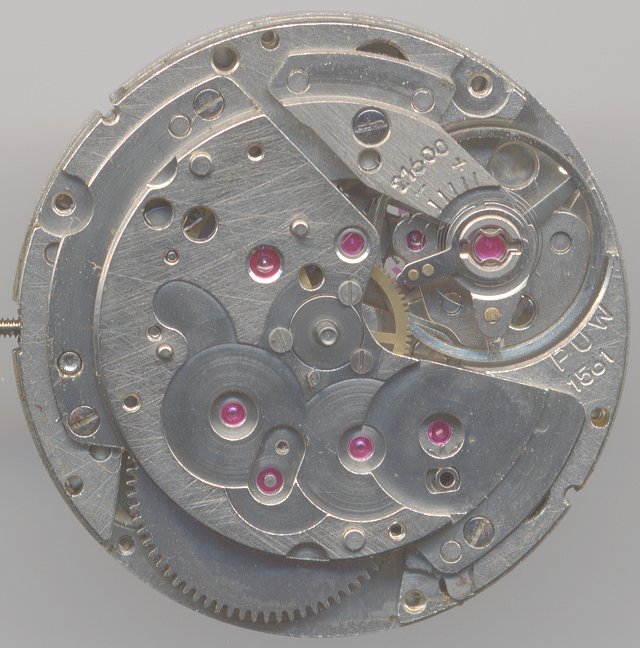 Ansicht ohne Automaticmechanismus PUW 1561: Ansicht ohne Automaticmechanismus