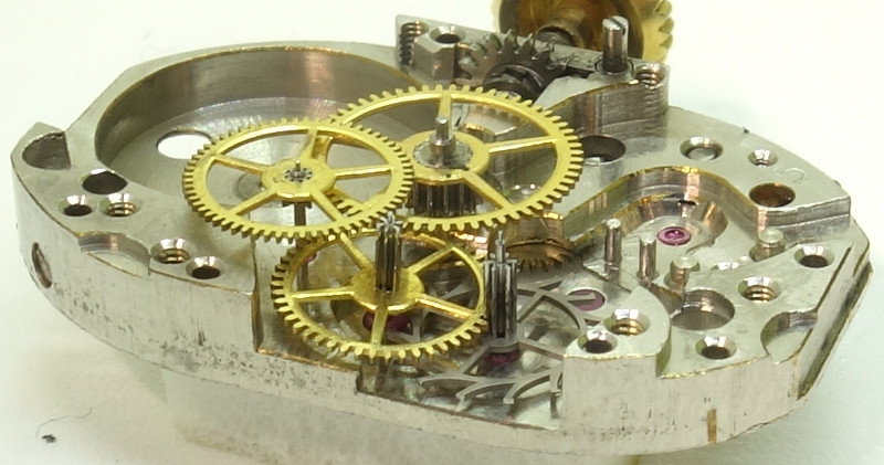 Seitenansicht des Räderwerks Reconvilier 11: Seitenansicht des Räderwerks