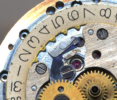 Detail: Datumsfeder gespannt Slava 2414: Detail: Datumsfeder gespannt