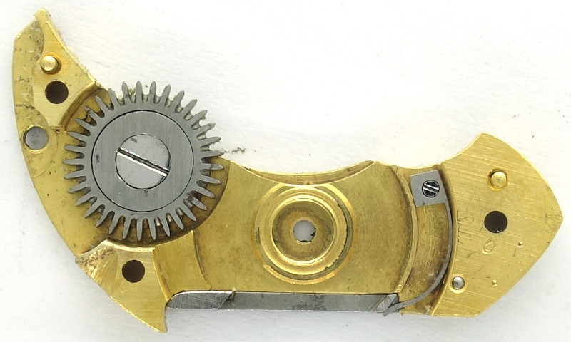 Innenseite Federhausbrücke unbekanntes 11 1/2 liniges Ankerwerk: Innenseite Federhausbrücke