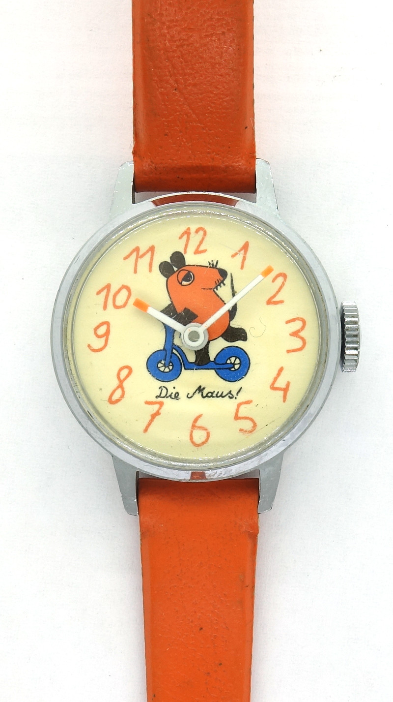 Motivuhr "Die Maus" (orange) Eppler 16: Motivuhr "Die Maus" (orange)